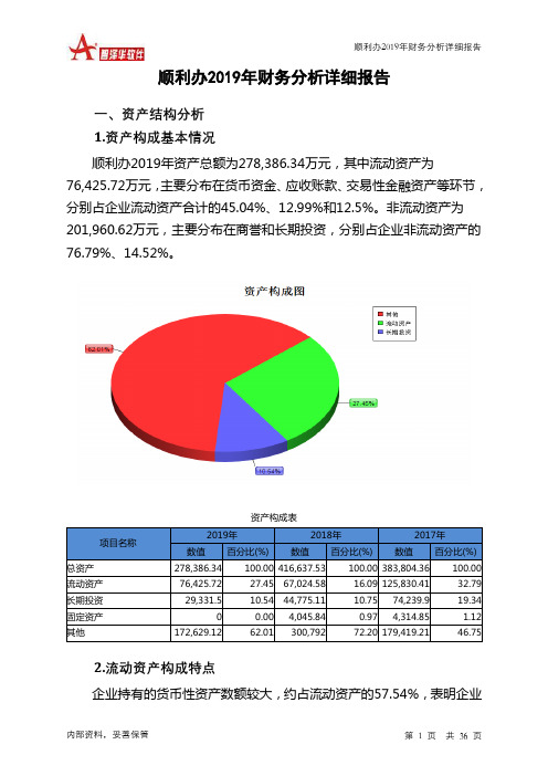 顺利办2019年财务分析详细报告