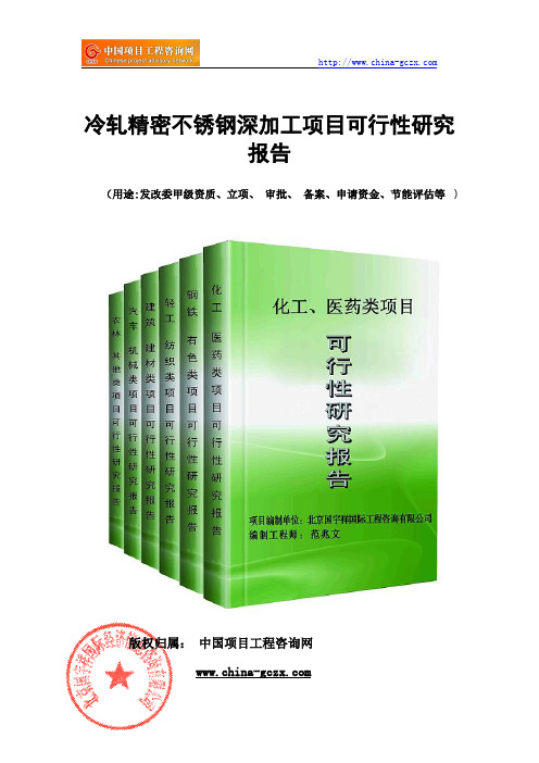 冷轧精密不锈钢深加工项目可行性研究报告(立项案例)