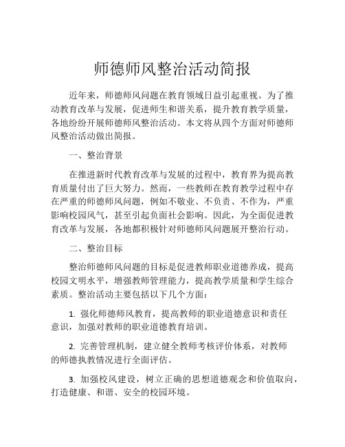 师德师风整治活动简报