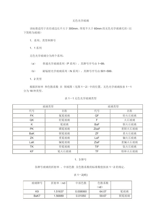 光学零件制图相关参数