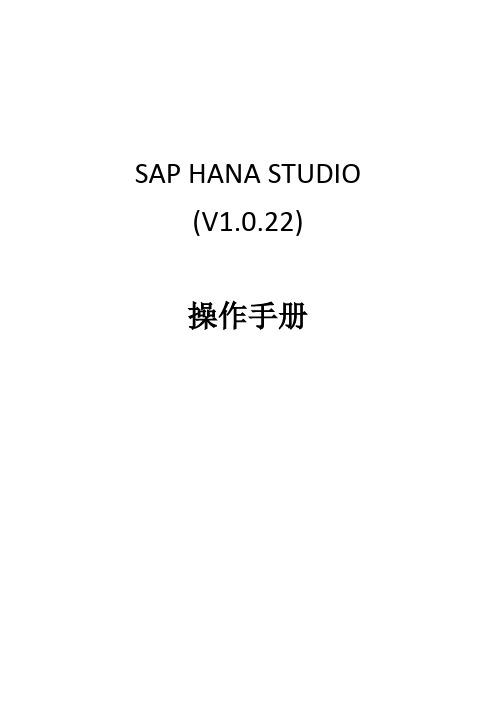 HANA-STUDIO操作说明V1.1