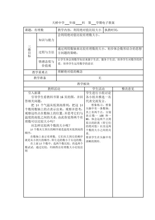 利用绝对值比较大小七