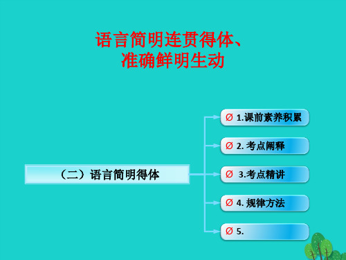 (全国版)高考语一轮复习-语言字运用 语言简明得体课件 新人教版