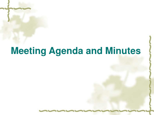 Meeting Agenda and Minutes