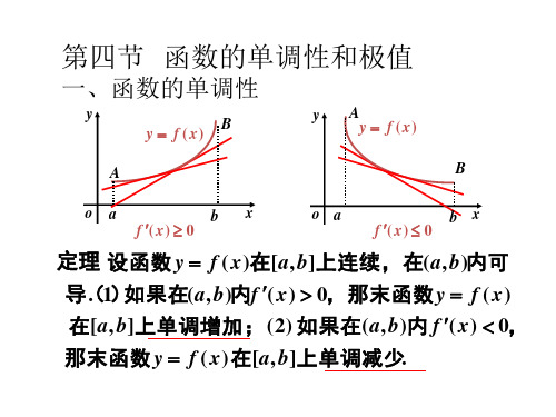 高等数学-导数-第四节   函数的单调性和极值