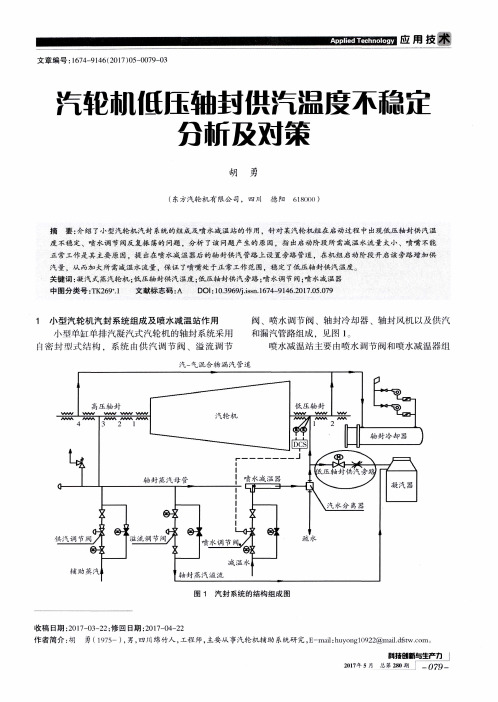 汽轮机低压轴封供汽温度不稳定分析及对策