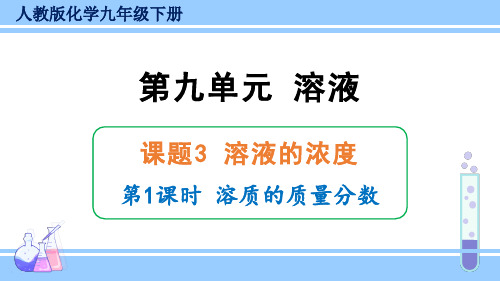 第九单元 课题3 第1课时 溶质的质量分数-九年级化学人教版下册