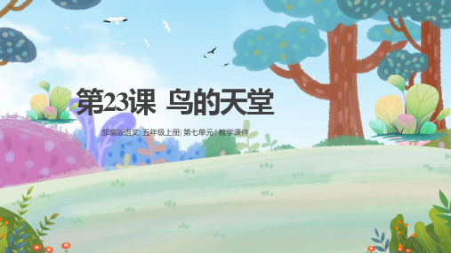 人教部编版年小学二年级语文上册第23课《鸟的天堂》第一课时名师教学课件