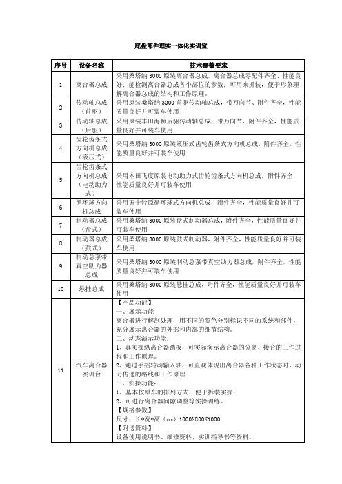 底盘部件理实一体化实训室