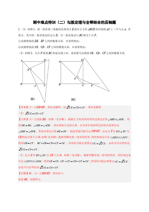 期中难点特训(二)勾股定理与全等结合的压轴题(解析版)