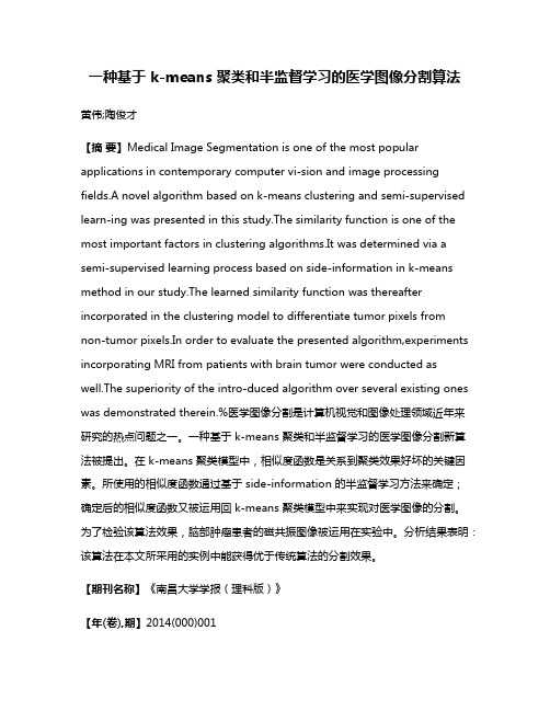 一种基于 k-means 聚类和半监督学习的医学图像分割算法