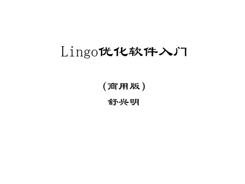 lingo入门-PPT课件