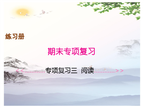 2019秋人教部编版三年级上册语文作业课件： 专项复习三 阅读(共10张PPT)[优秀课件]