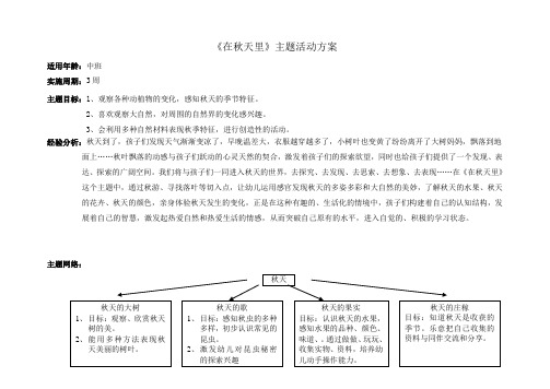 幼儿园中班—在秋天里主题教学计划