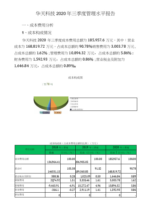 华天科技2020年三季度管理水平报告