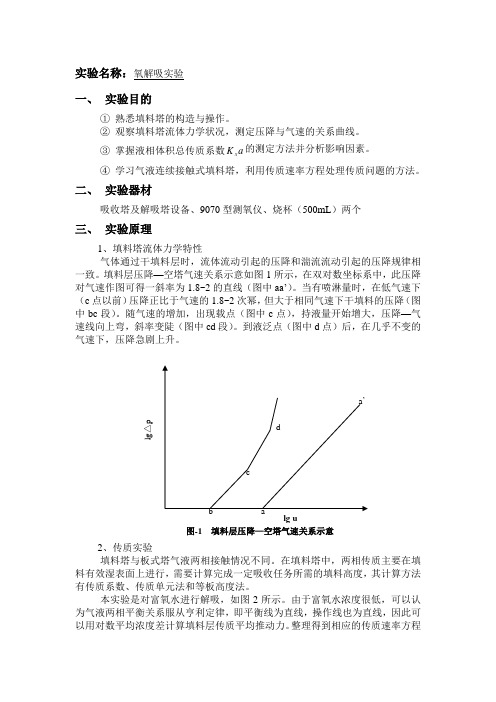 氧解吸实验报告