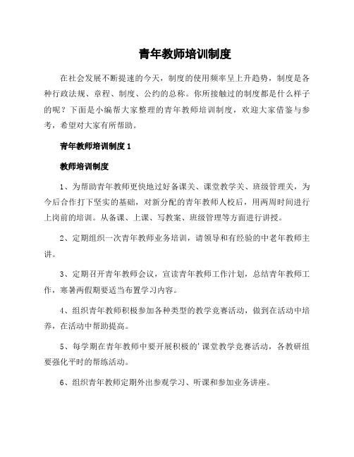 青年教师培训制度