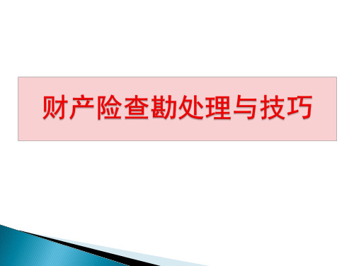 财产险查勘方法与技巧