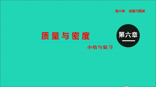 2020秋八年级物理上册第六章质量与密度小结与复习教学课件新版新人教版