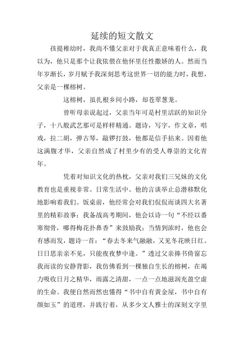 高中作文:延续的短文散文