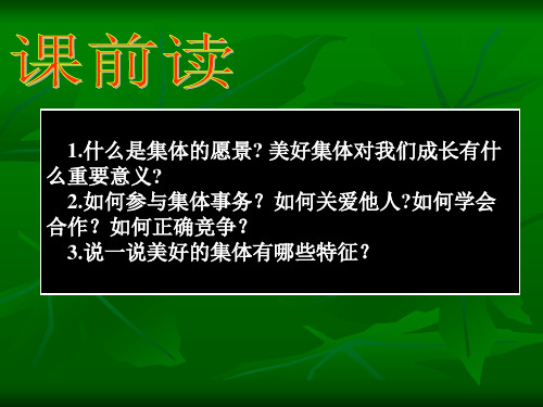 8.2 美好集体有我在 我与集体共成长 人教部编版七年级下册道德与法治课件(共15张PPT)