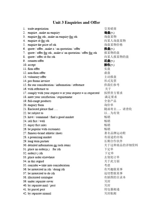 unit 3 商务英语函电