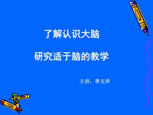 了解认识大脑研究适于脑的教学-PPT精选文档