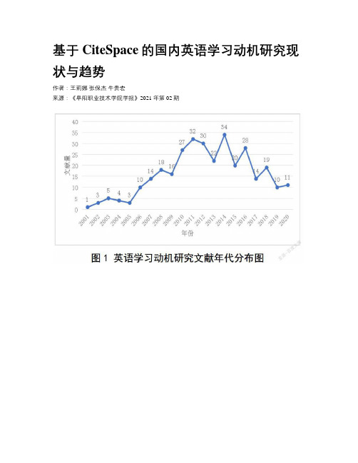 基于CiteSpace的国内英语学习动机研究现状与趋势