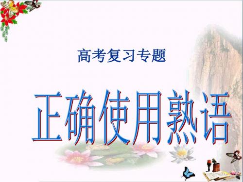 高考复习专题：正确使用熟语 PPT精品课件