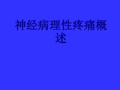 神经病理性疼痛概述PPT优质课件