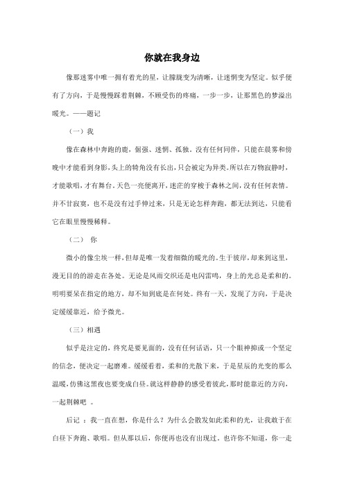 你就在我身边_初中初一作文600字