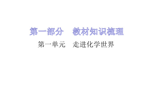 2023年中考甘肃专用化学一轮教材知识梳理复习第一单元走进化学世界