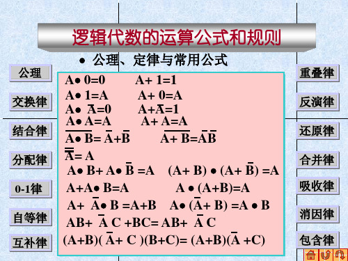 逻辑代数的运算公式和规则