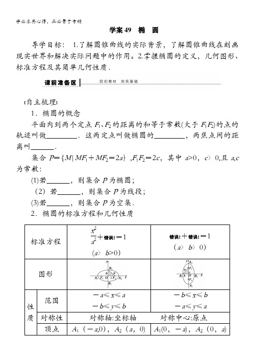 2014版高考数学一轮复习(苏教版,理)配套导学案：第9章 学案49