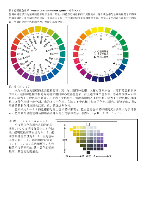 关于日本PCCS色彩体系