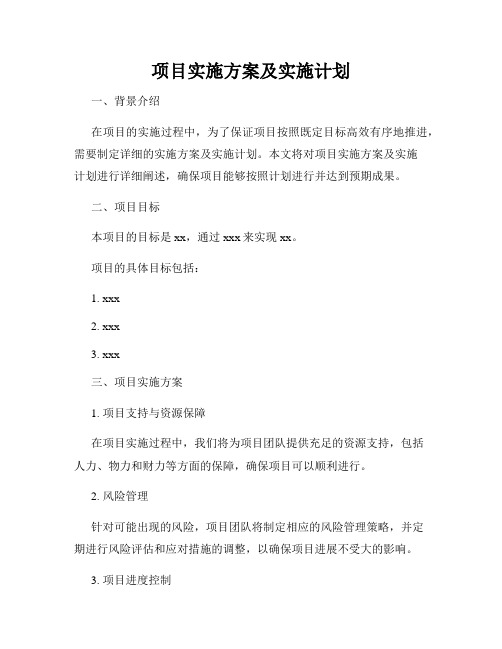 项目实施方案及实施计划