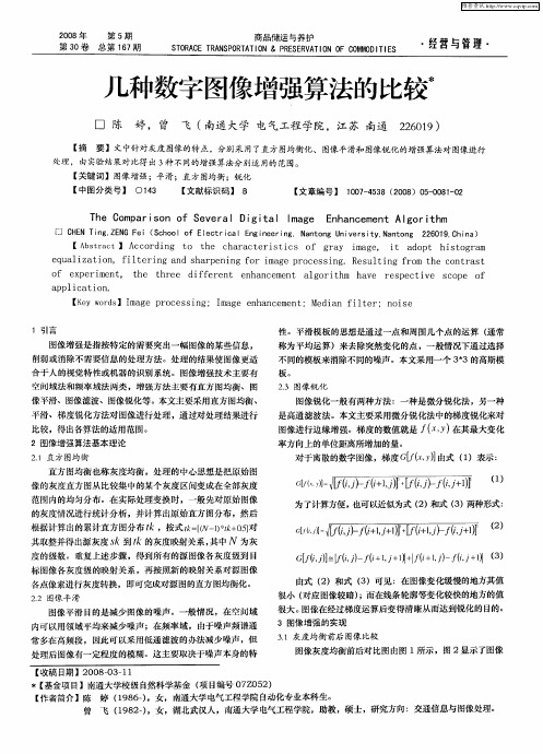 几种数字图像增强算法的比较