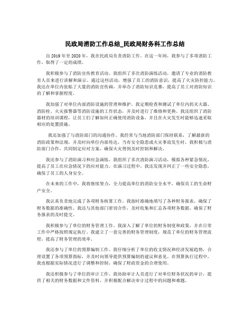 民政局消防工作总结_民政局财务科工作总结