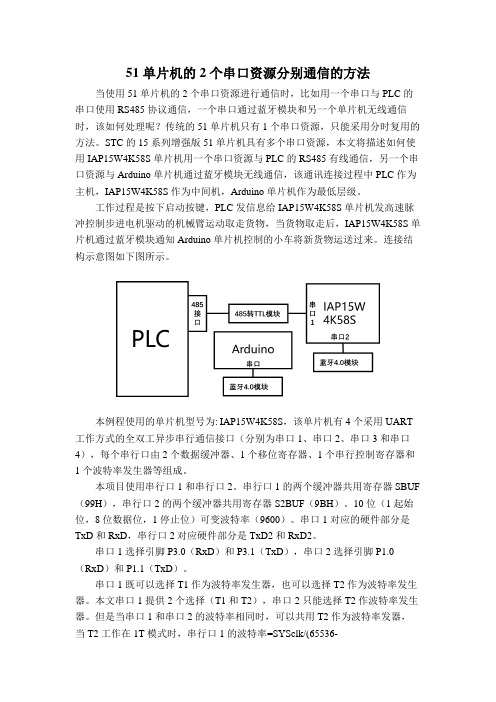 51单片机的2个串口分别通信的方法