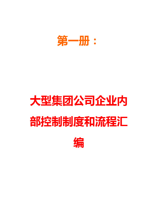 大型集团公司企业内部控制规章制度和流程总汇编