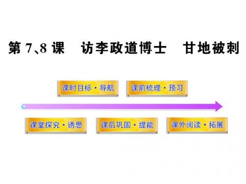 2012版高中语文课时讲练通配套课件：2.7、8《访李政道博士 甘地被刺》(粤教版·必修5)