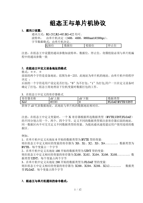 (合同范本)通用单片机通讯协议(ASCII)