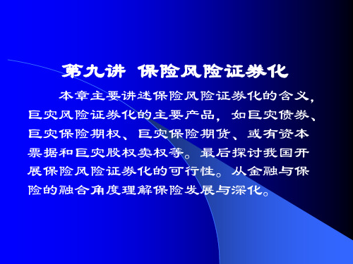 第九章  保险风险证券化