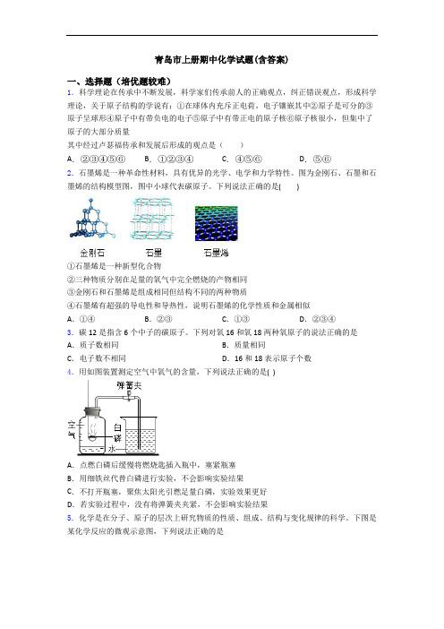 青岛市初三化学上册期中化学试题(含答案)