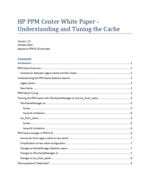 HP PPM Center White Paper - 理解和优化PPM缓存说明书