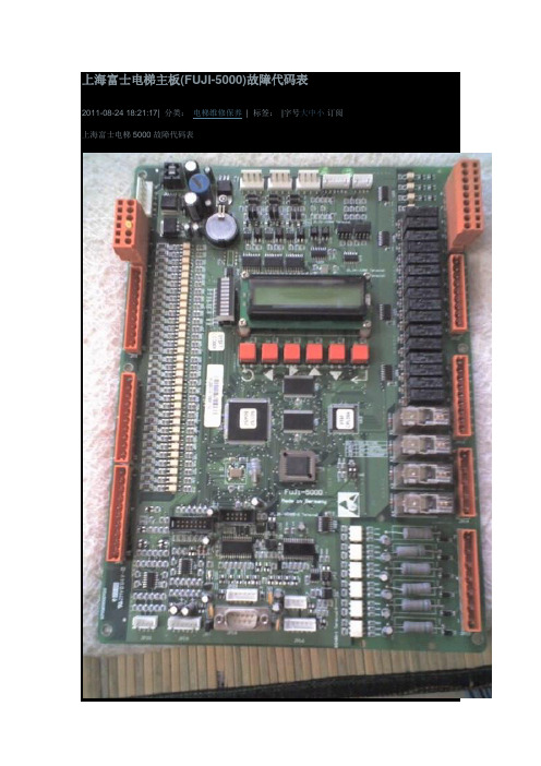 上海富士电梯主板(FUJI-5000)故障代码表