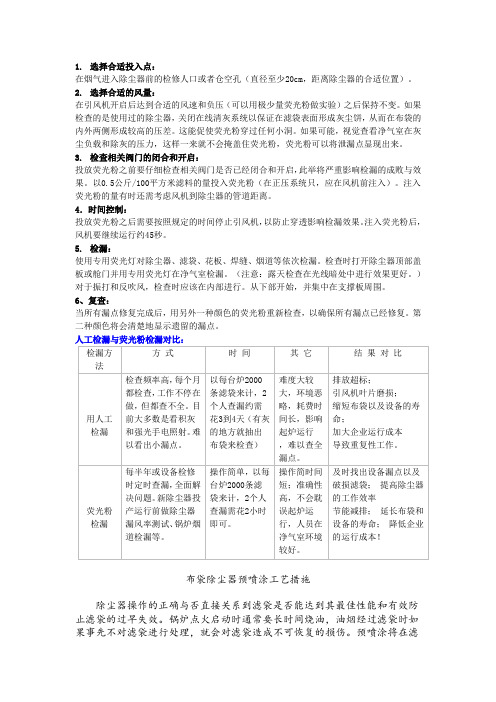 垃圾发电厂布袋除尘荧光粉检验方法