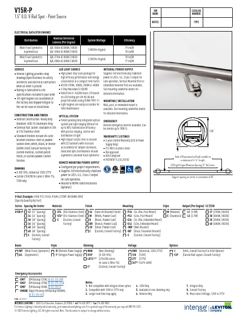 V15R-P 1.5英寸直径V型铁轨点源照明说明书