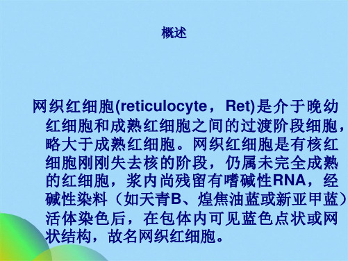 网织红细胞检测进展及其临床应用(共28张PPT)