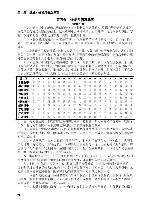 湘南萧氏穆林公宗谱首卷 4 第一篇 第一章 第四节  修谱凡例及章程 26